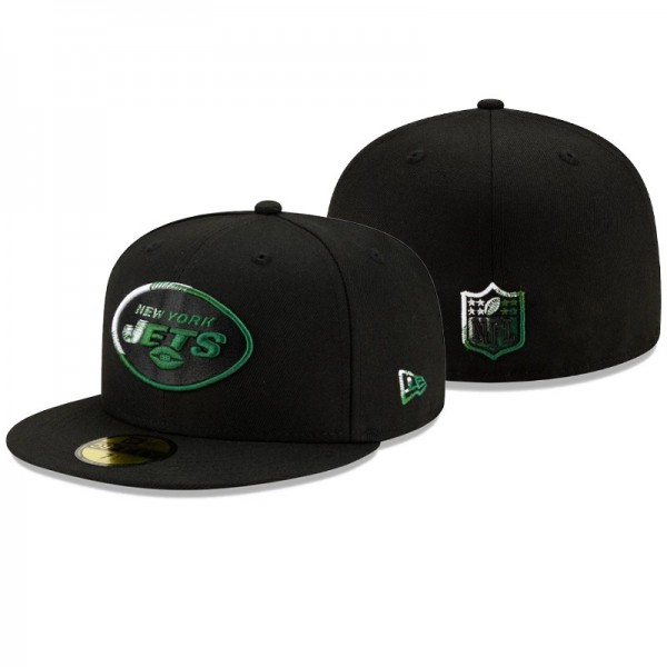 New York Jets Color Dim Black Hat 59FIFTY Fitted