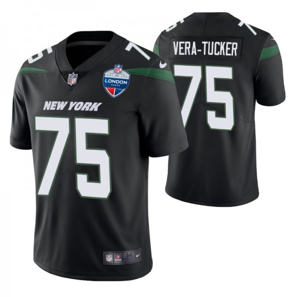 New York Jets #75 Alijah Vera-Tucker Black 2021 NF...