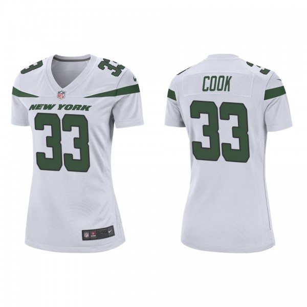 Women's New York Jets Dalvin Cook White Game Jerse...
