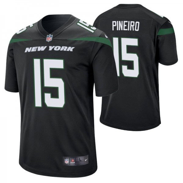 New York Jets #15 Eddy Pineiro Black Game Jersey