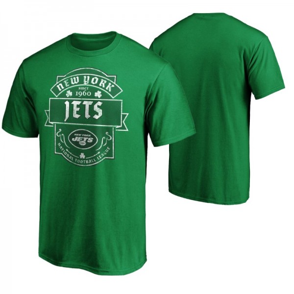 New York Jets St. Patrick's Day Green Iconic T-Shi...