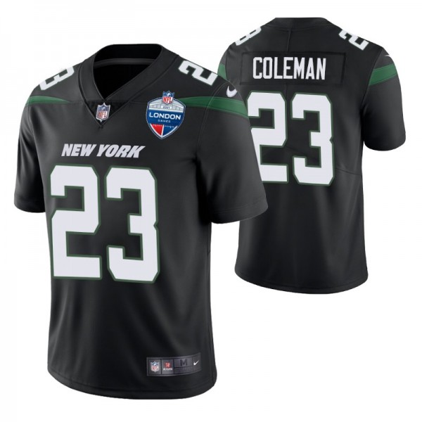 New York Jets #23 Tevin Coleman Black 2021 NFL Lon...