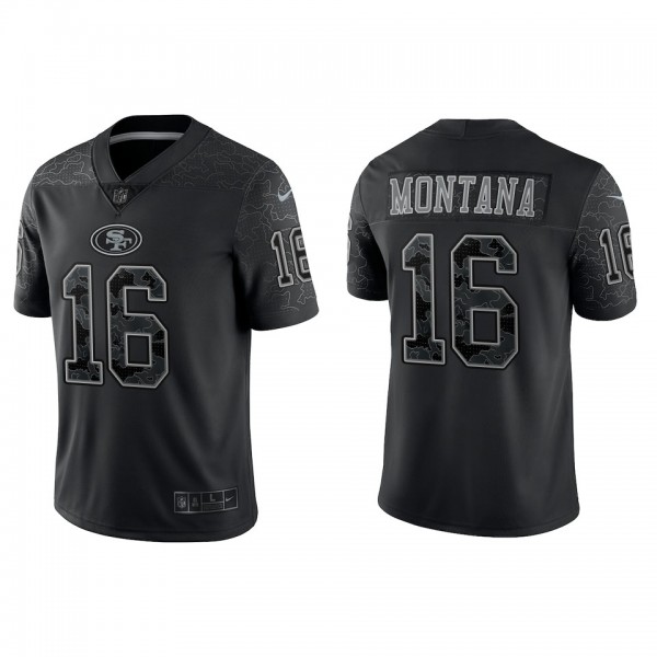 Joe Montana San Francisco 49ers Black Reflective L...