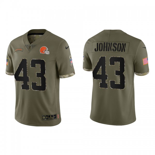 John Johnson Cleveland Browns Olive 2022 Salute To...