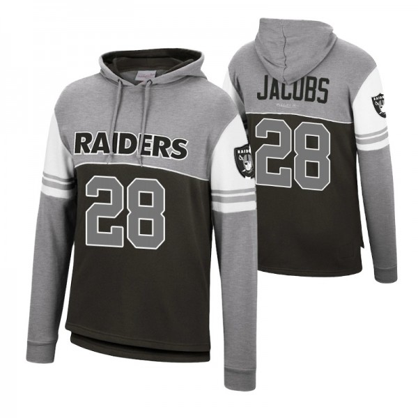 #28 Josh Jacobs Las Vegas Raiders Black Silver Hom...