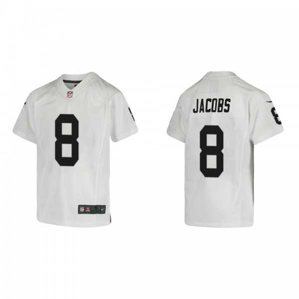 Youth Las Vegas Raiders Josh Jacobs White Game Jer...