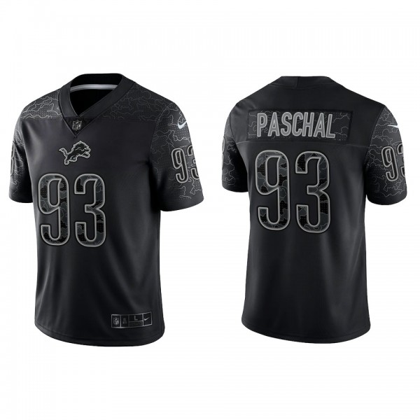 Josh Paschal Detroit Lions Black Reflective Limited Jersey