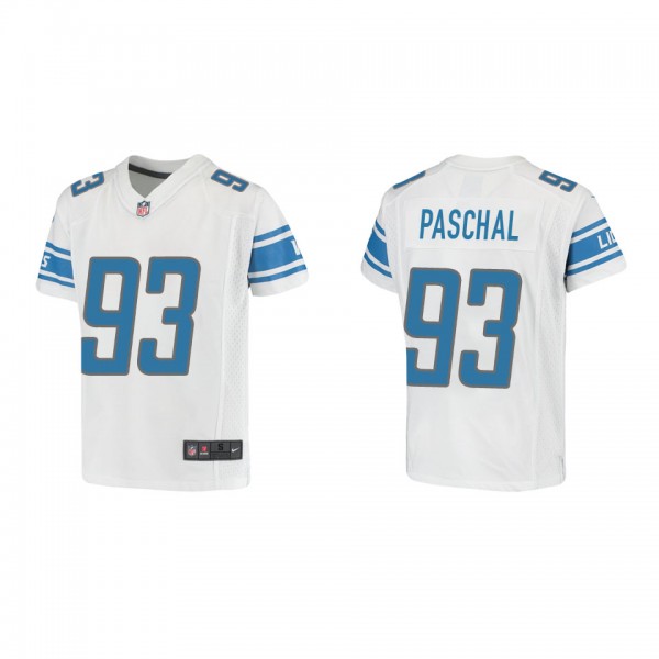 Youth Josh Paschal Detroit Lions White Game Jersey