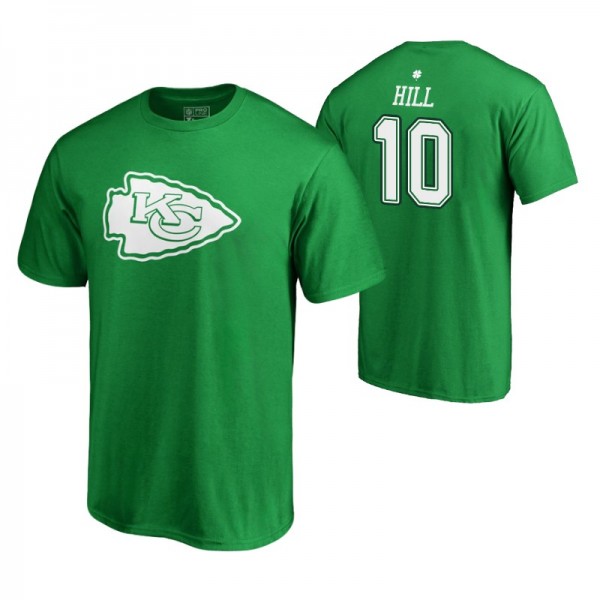 Kansas City Chiefs #10 Tyreek Hill Men's St. Patrick's Day Icon Kelly Green Pro Line T-shirt