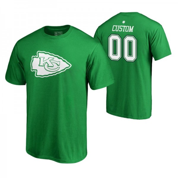 Men's Kansas City Chiefs Any Name & Number St. Patrick's Day Icon Kelly Green Pro Line T-shirt