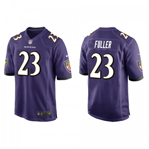 Men's Baltimore Ravens Kyle Fuller Purple Game Jer...