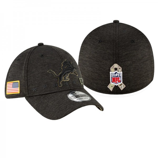 Men's Detroit Lions Black 2020 Salute To Service 39THIRTY Flex Hat