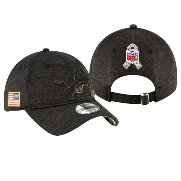 Men's Detroit Lions Black 2020 Salute To Service 9TWENTY Adjustable Hat