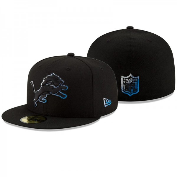 Detroit Lions Color Dim Black Hat 59FIFTY Fitted