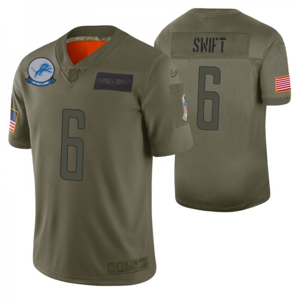 Lions D'Andre Swift 2019 Salute to Service #32 Oli...
