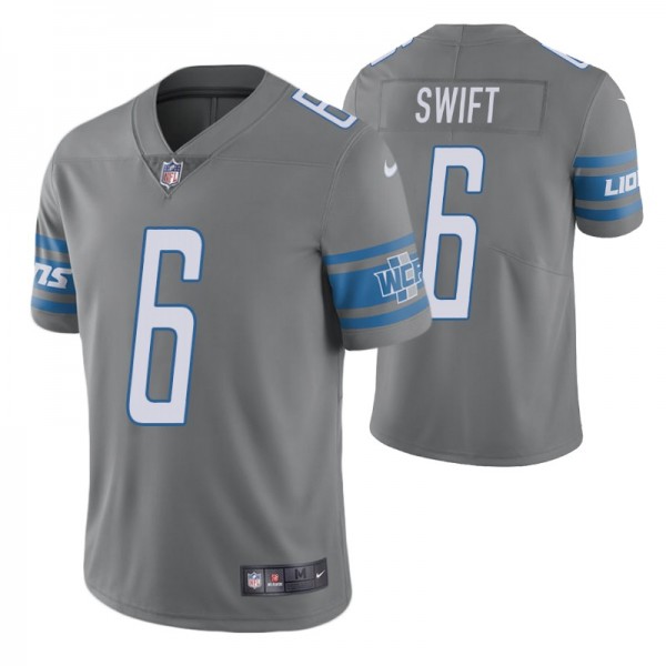 Detroit Lions D'Andre Swift #6 2020 NFL Draft Grey...