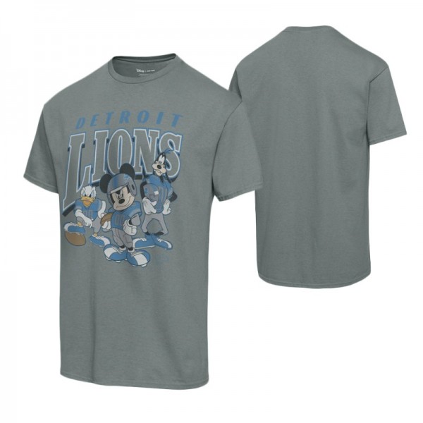 Detroit Lions Disney Mickey Huddle Graphite T-Shir...