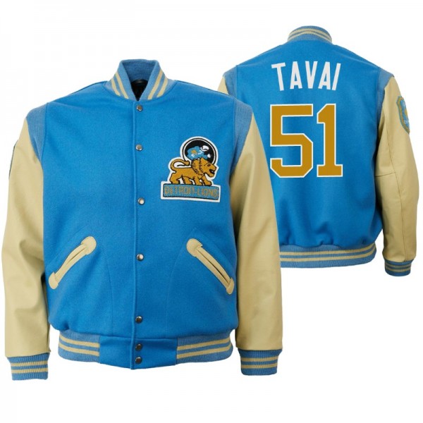 Jahlani Tavai No. 51 Detroit Lions Light Blue Auth...