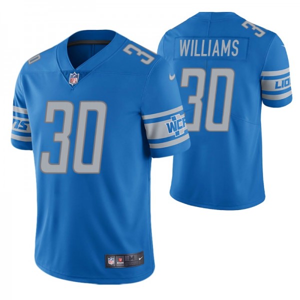 Jamaal Williams No. 30 Detroit Lions Blue Color Ru...