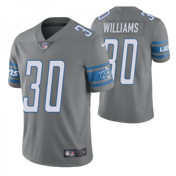 Detroit Lions Jamaal Williams #30 Color Rush Limited Steel Jersey