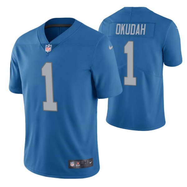 Detroit Lions Jeff Okudah #1 2020 NFL Draft Blue V...
