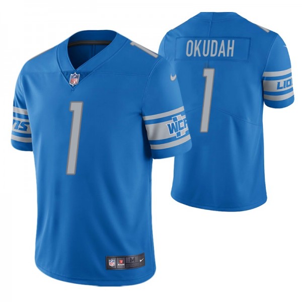 Lions Jeff Okudah 2020 NFL Draft Light Blue Jersey Vapor Limited