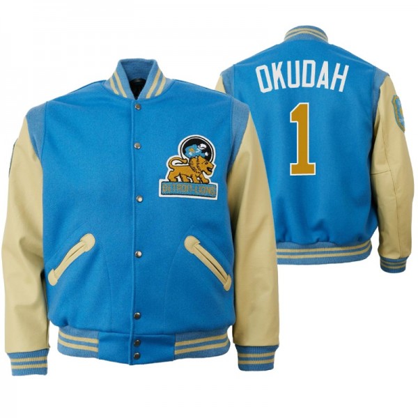 Jeff Okudah No. 1 Detroit Lions Light Blue Authent...