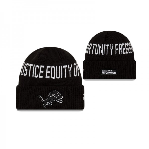 Detroit Lions Men's Cuff Social Justice Knit Hat -...