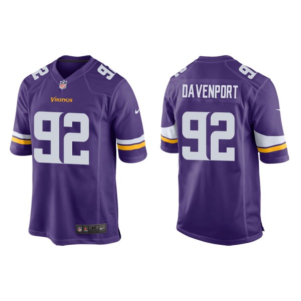 Men's Minnesota Vikings Marcus Davenport Purple Ga...