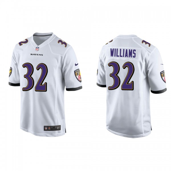 Men's Baltimore Ravens Marcus Williams White Game ...