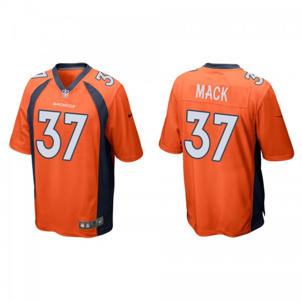 Men's Denver Broncos Marlon Mack Orange Game Jerse...