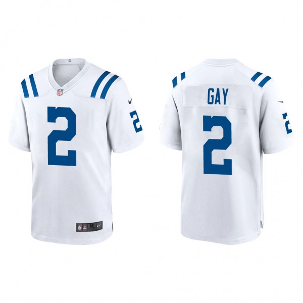 Men's Matt Gay Indianapolis Colts White Game Jerse...