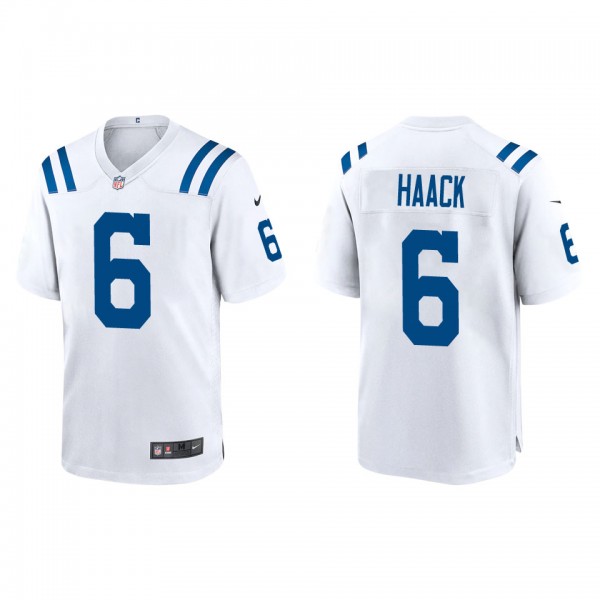 Men's Indianapolis Colts Matt Haack White Game Jer...