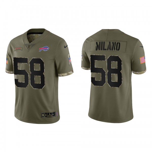 Matt Milano Buffalo Bills Olive 2022 Salute To Ser...