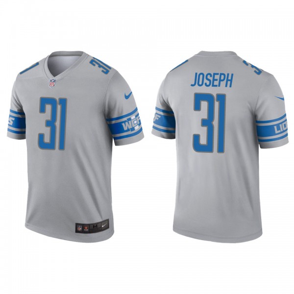Men's Detroit Lions Kerby Joseph Gray Inverted Legend Jersey