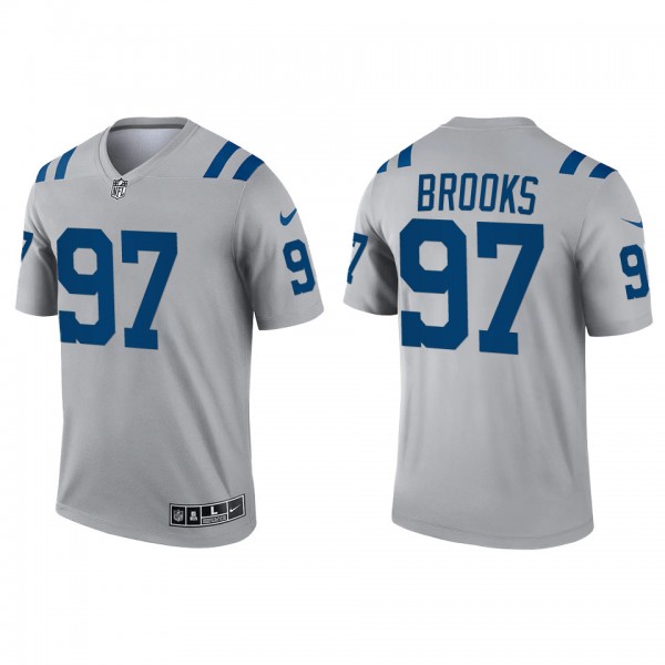 Men's Indianapolis Colts Curtis Brooks Gray Invert...