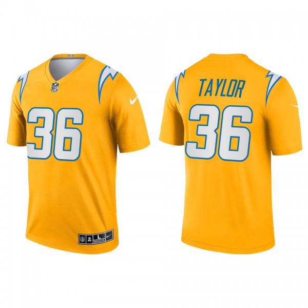 Men's Los Angeles Chargers Ja'Sir Taylor Gold Inverted Legend Jersey