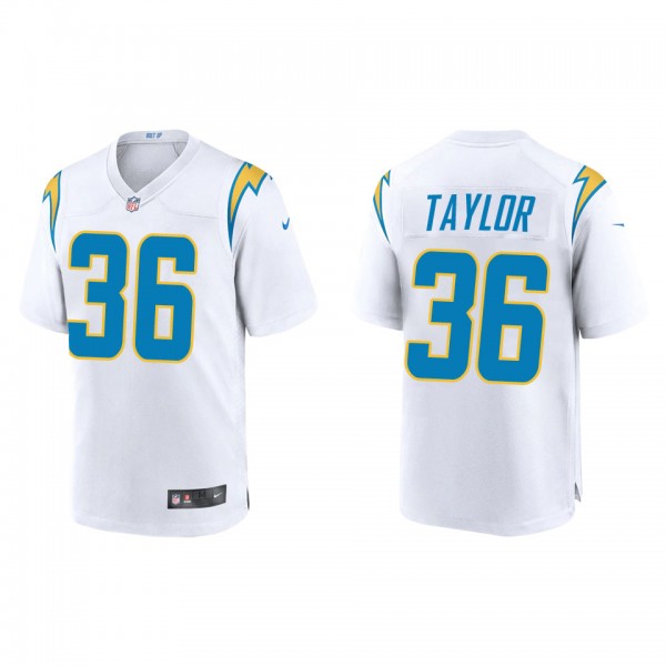 Men's Los Angeles Chargers Ja'Sir Taylor White Gam...
