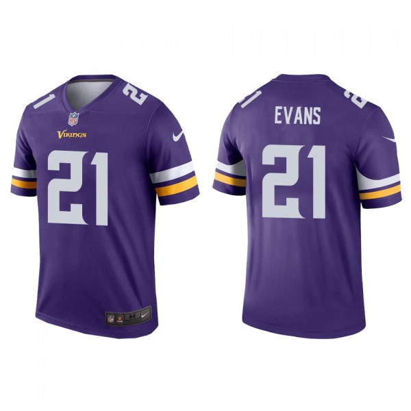 Men's Minnesota Vikings Akayleb Evans Purple Legend Jersey