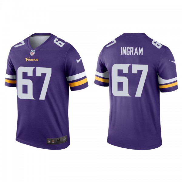 Men's Minnesota Vikings Ed Ingram Purple Legend Je...