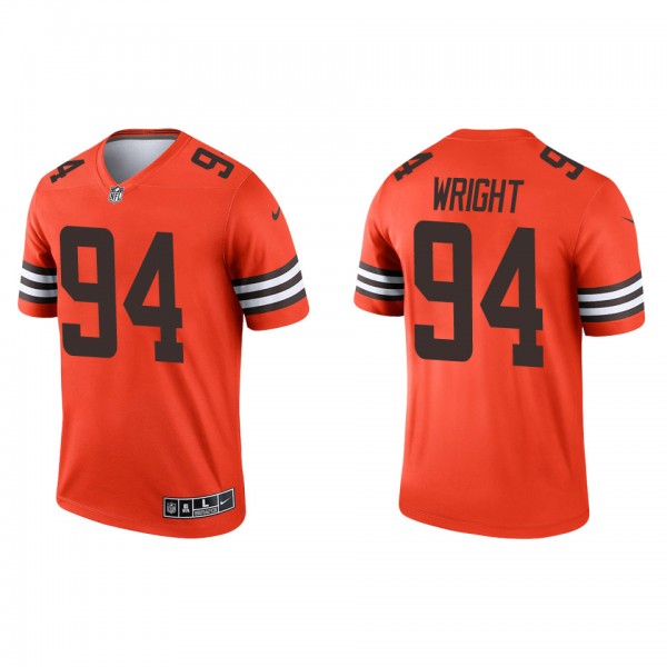 Men's Cleveland Browns Alex Wright Orange 2022 NFL...
