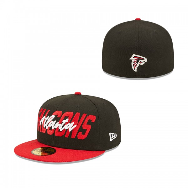 Men's Atlanta Falcons New Era Black Red 2022 NFL Draft On Stage 59FIFTY Fitted Hat