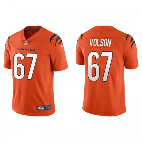 Men's Cincinnati Bengals Cordell Volson Orange 2022 NFL Draft Vapor Limited Jersey