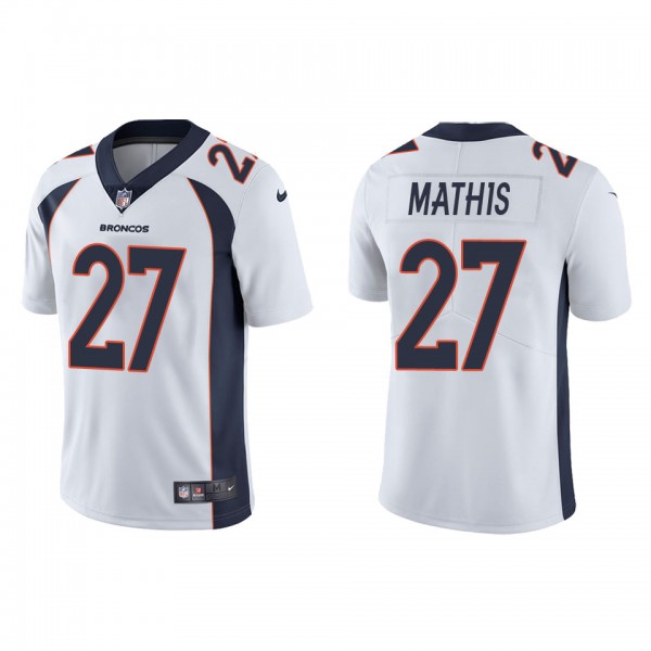 Men's Denver Broncos Damarri Mathis White 2022 NFL...