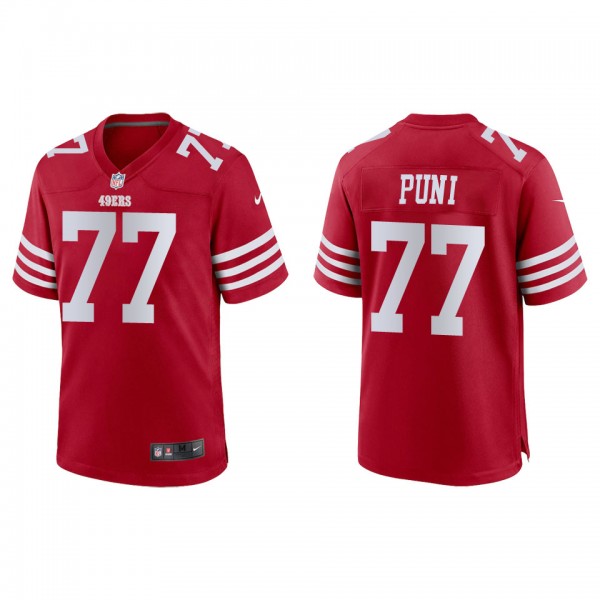Men's Dominick Puni San Francisco 49ers Scarlet Ga...