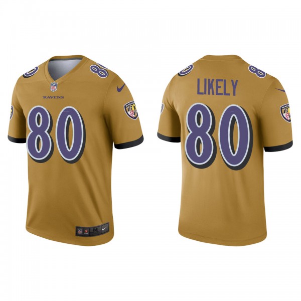 Men's Baltimore Ravens Isaiah Likely Gold Inverted...