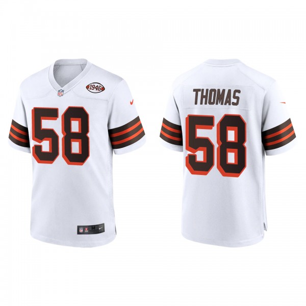 Men's Cleveland Browns Isaiah Thomas White 1946 Collection Game Jersey