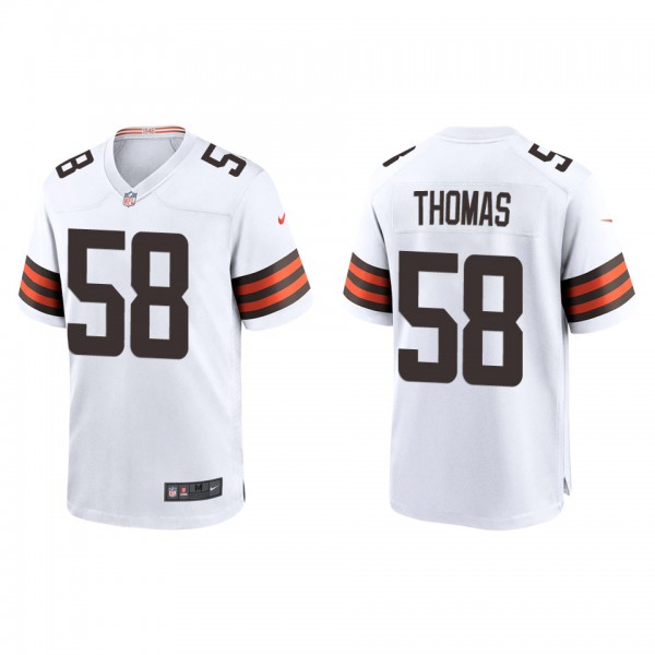 Men's Cleveland Browns Isaiah Thomas White Game Je...