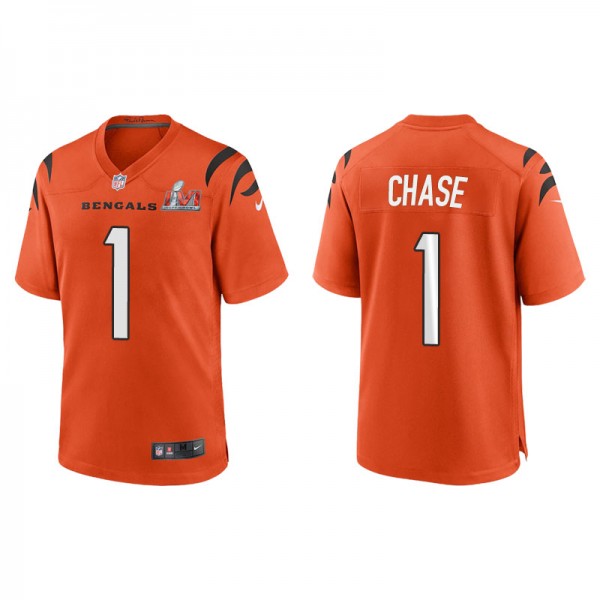 Men's Cincinnati Bengals Ja'Marr Chase Orange Supe...