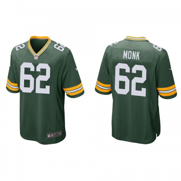 Men's Jacob Monk Green Bay Packers Green Game Jers...
